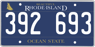 RI license plate 392693