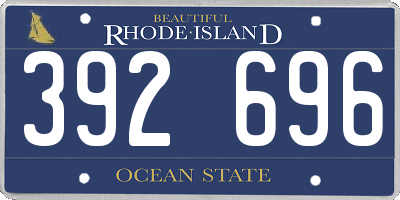 RI license plate 392696