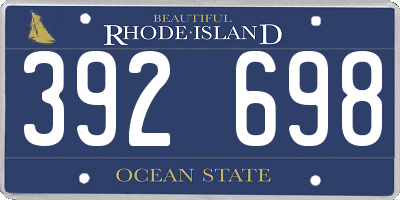 RI license plate 392698