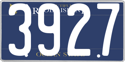 RI license plate 3927
