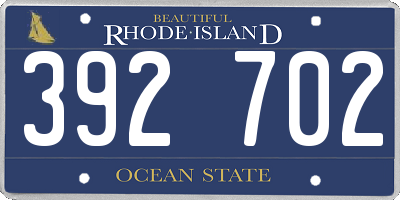 RI license plate 392702