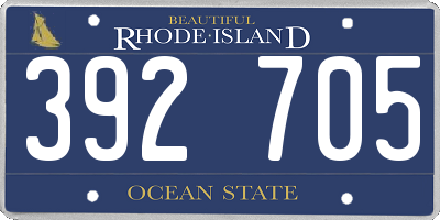RI license plate 392705