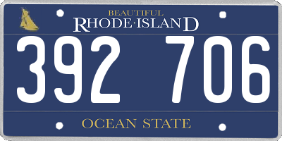 RI license plate 392706