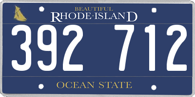 RI license plate 392712