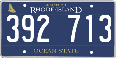 RI license plate 392713