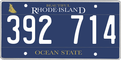 RI license plate 392714