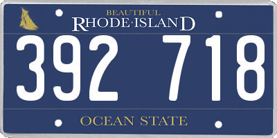RI license plate 392718