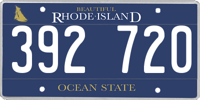 RI license plate 392720