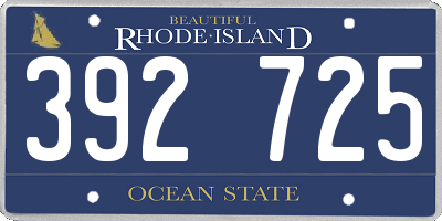 RI license plate 392725