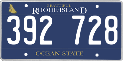 RI license plate 392728