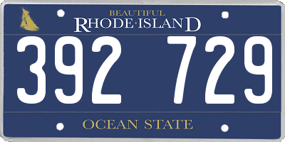 RI license plate 392729