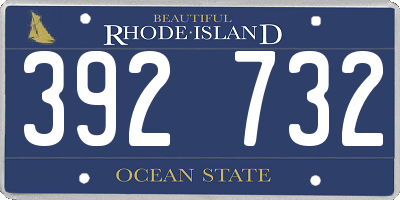 RI license plate 392732