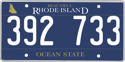 RI license plate 392733