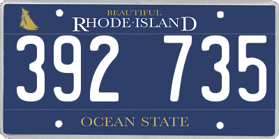 RI license plate 392735