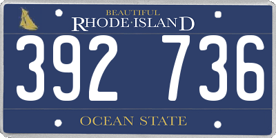 RI license plate 392736