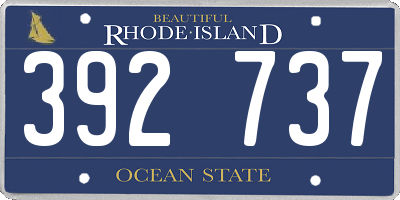 RI license plate 392737