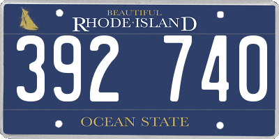RI license plate 392740