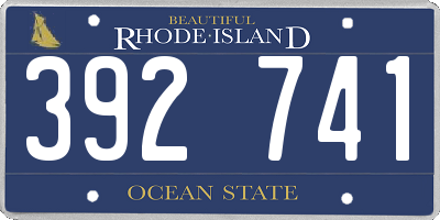 RI license plate 392741