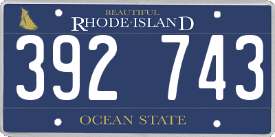 RI license plate 392743