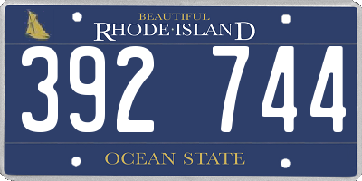 RI license plate 392744