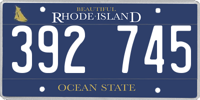 RI license plate 392745