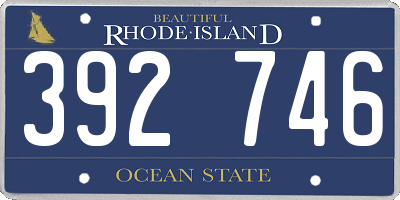 RI license plate 392746