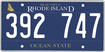RI license plate 392747