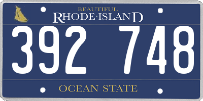 RI license plate 392748