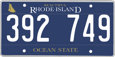 RI license plate 392749