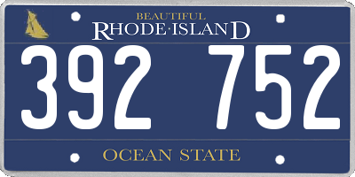 RI license plate 392752