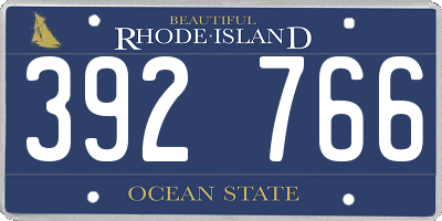 RI license plate 392766