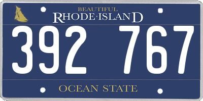 RI license plate 392767