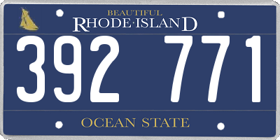 RI license plate 392771