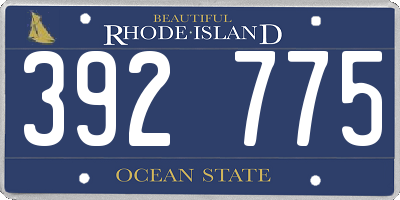 RI license plate 392775