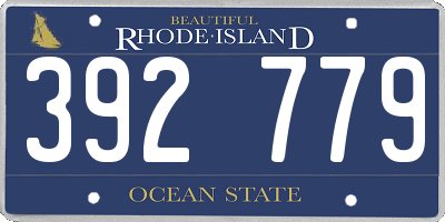 RI license plate 392779