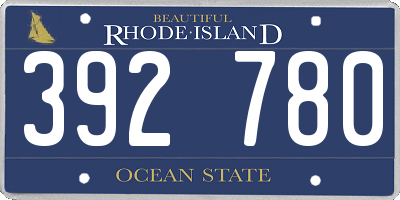 RI license plate 392780