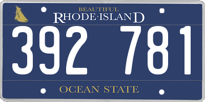 RI license plate 392781