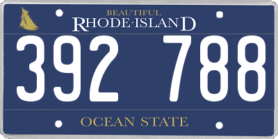 RI license plate 392788
