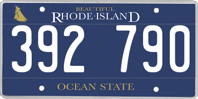 RI license plate 392790
