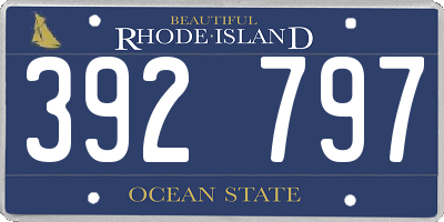 RI license plate 392797