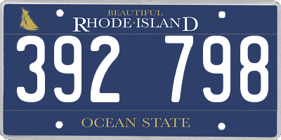 RI license plate 392798