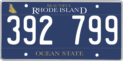 RI license plate 392799