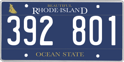 RI license plate 392801