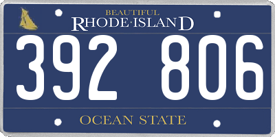 RI license plate 392806