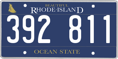 RI license plate 392811