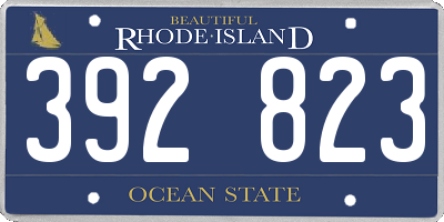 RI license plate 392823