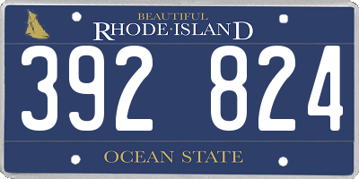 RI license plate 392824