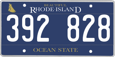 RI license plate 392828