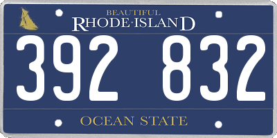 RI license plate 392832