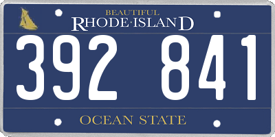 RI license plate 392841